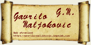 Gavrilo Maljoković vizit kartica